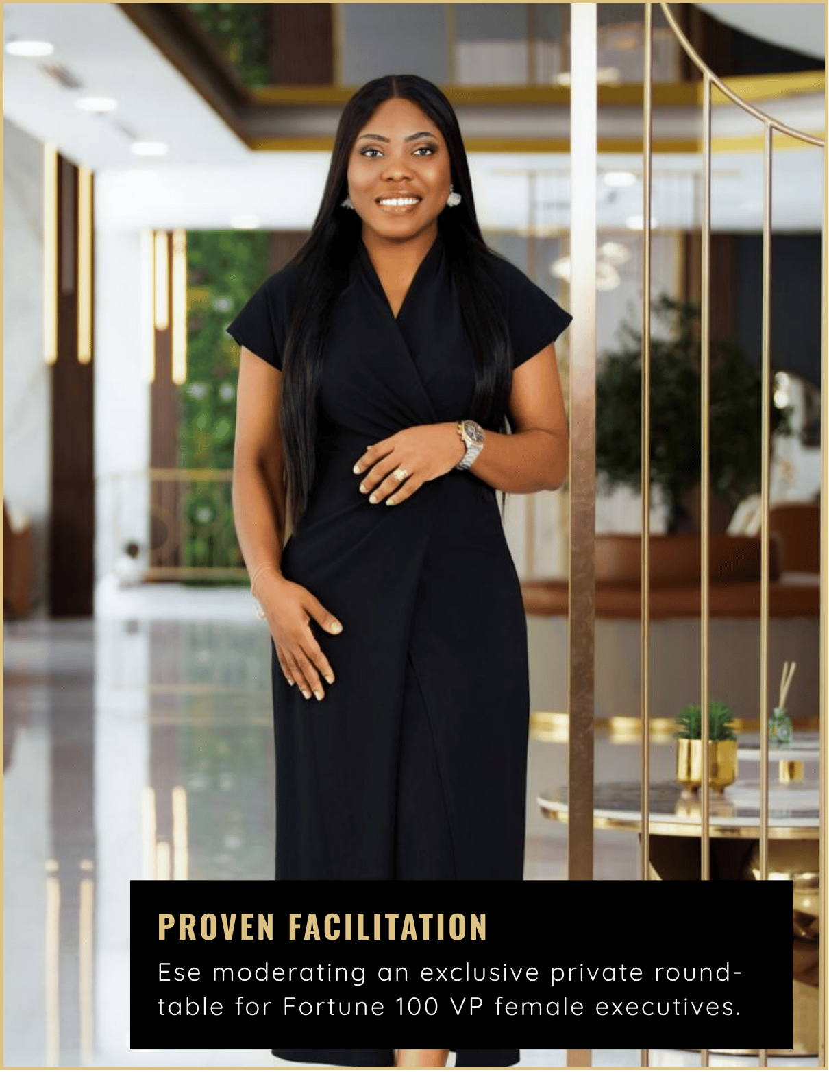 Ese Arokamoni leading high-level executive roundtables